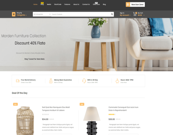 Gracier Furniture Ecommerce Website Design -  112556